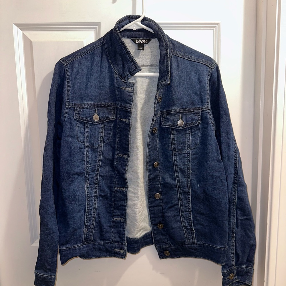 Buffalo David Bitton Gray Knit Faux Jean Jacket